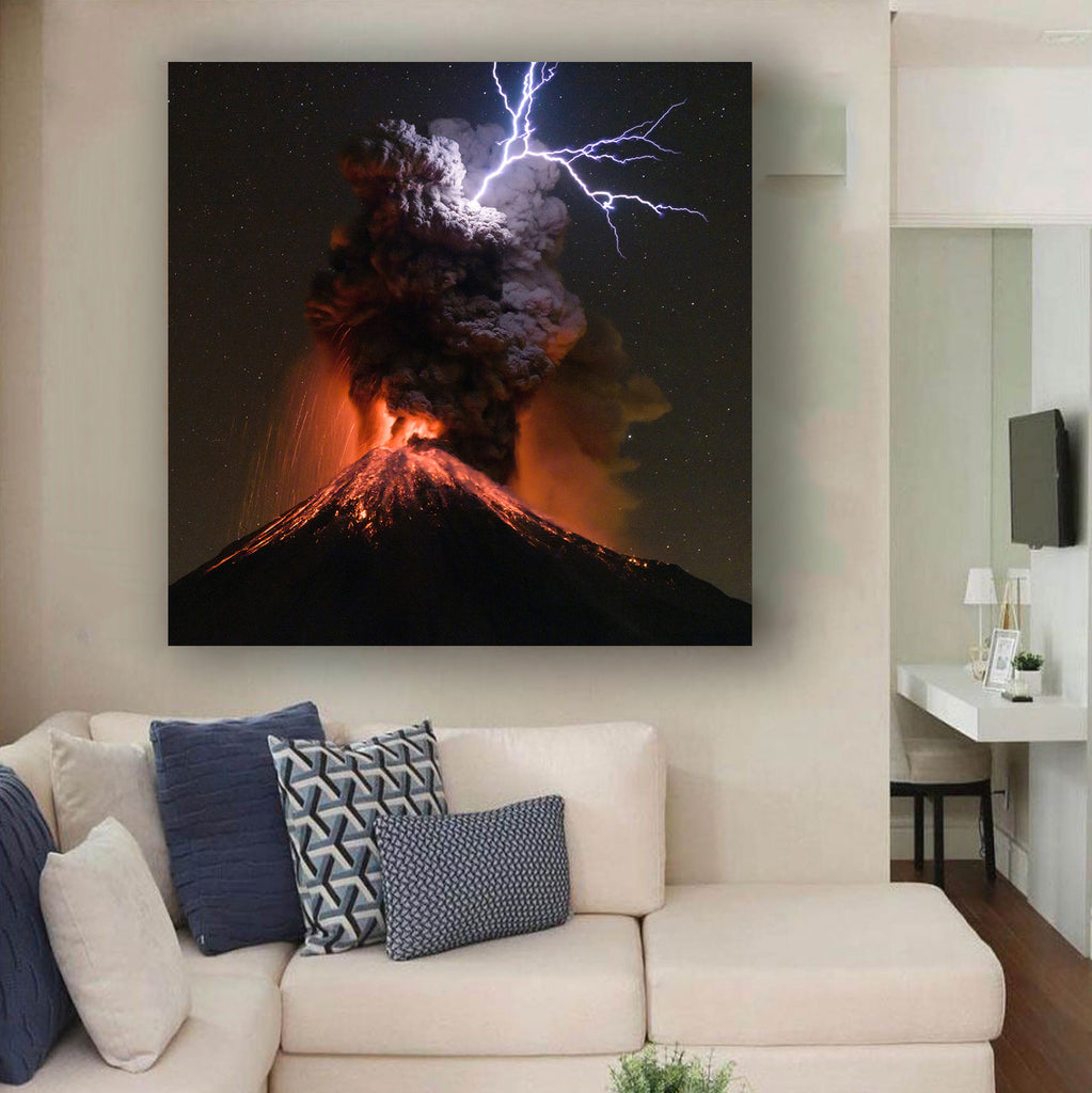Canvas. La luz le pertenece al cielo. Volcán de Colima. Foto Sergio Tapiro - Sergio Tapiro Fotos de volcanes y Naturaleza | Prints